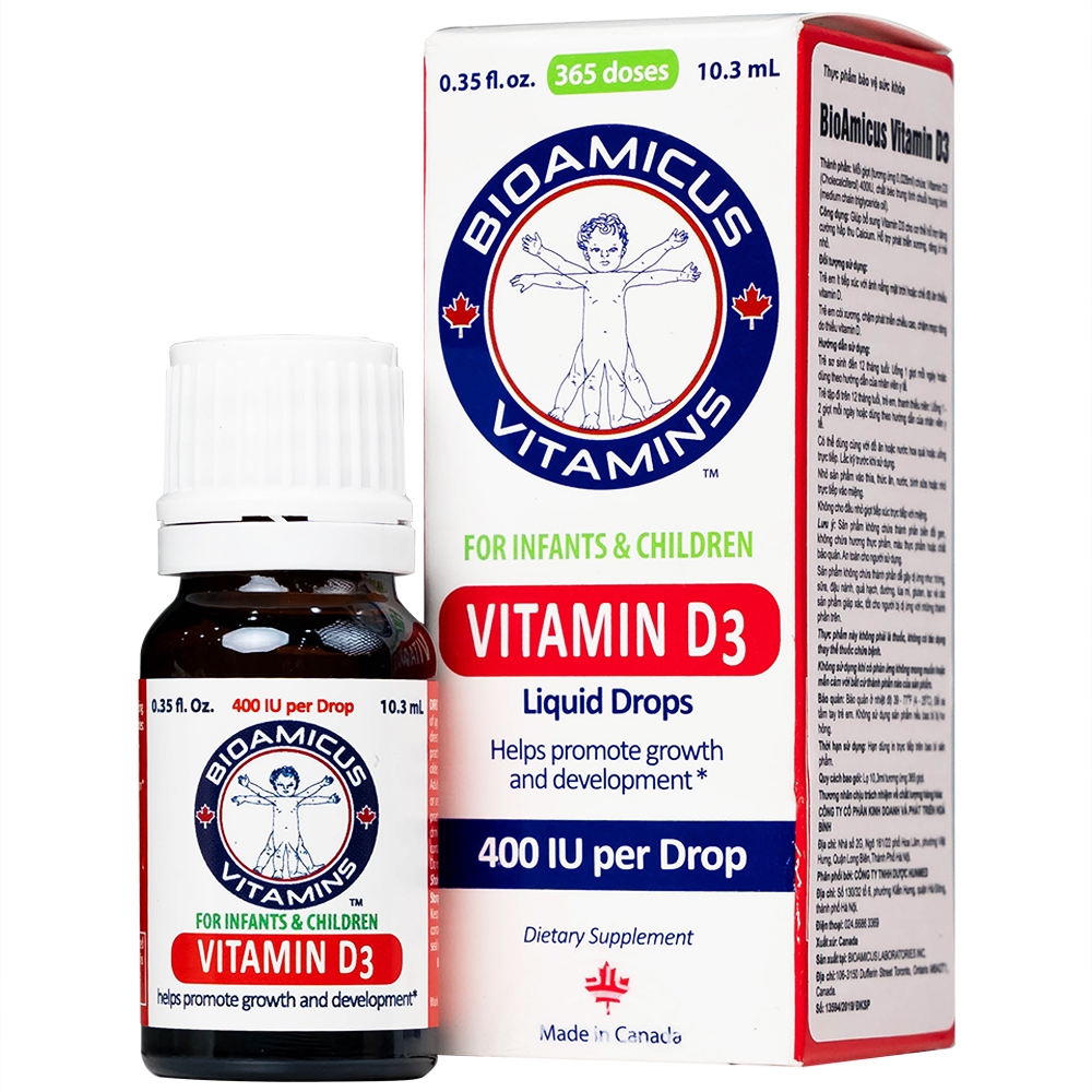 Hình ảnh Dung dịch BioAmicus Vitamin D3 10.3ml bổ sung vitamin D3, hỗ trợ phát triển xương