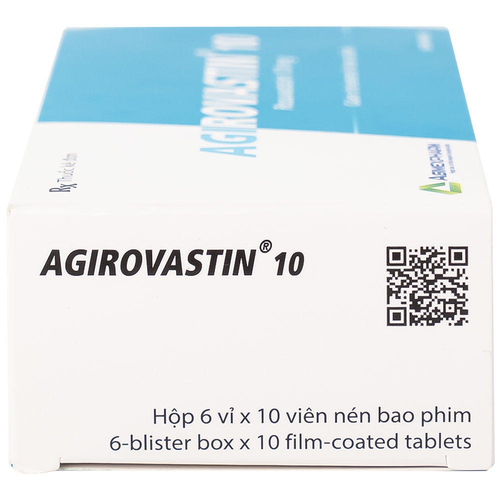 Hình ảnh Thuốc Agirovastin 10 Agimexpharm điều trị tăng cholesterol máu (6 vỉ x 10 viên)