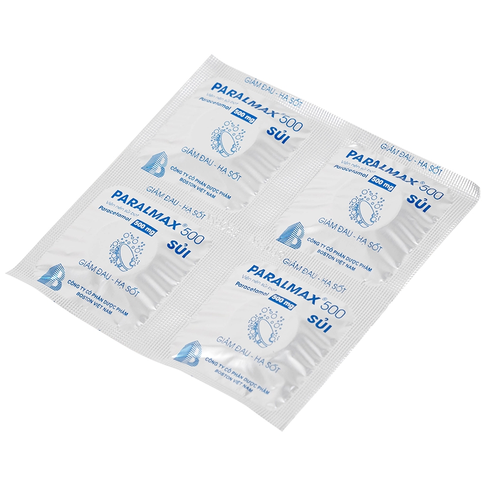 Hình ảnh Viên sủi Effer-Paralmax 500 Boston giảm các chứng đau nhẹ đến vừa, đau đầu, đau răng (5 vỉ x 4 viên)