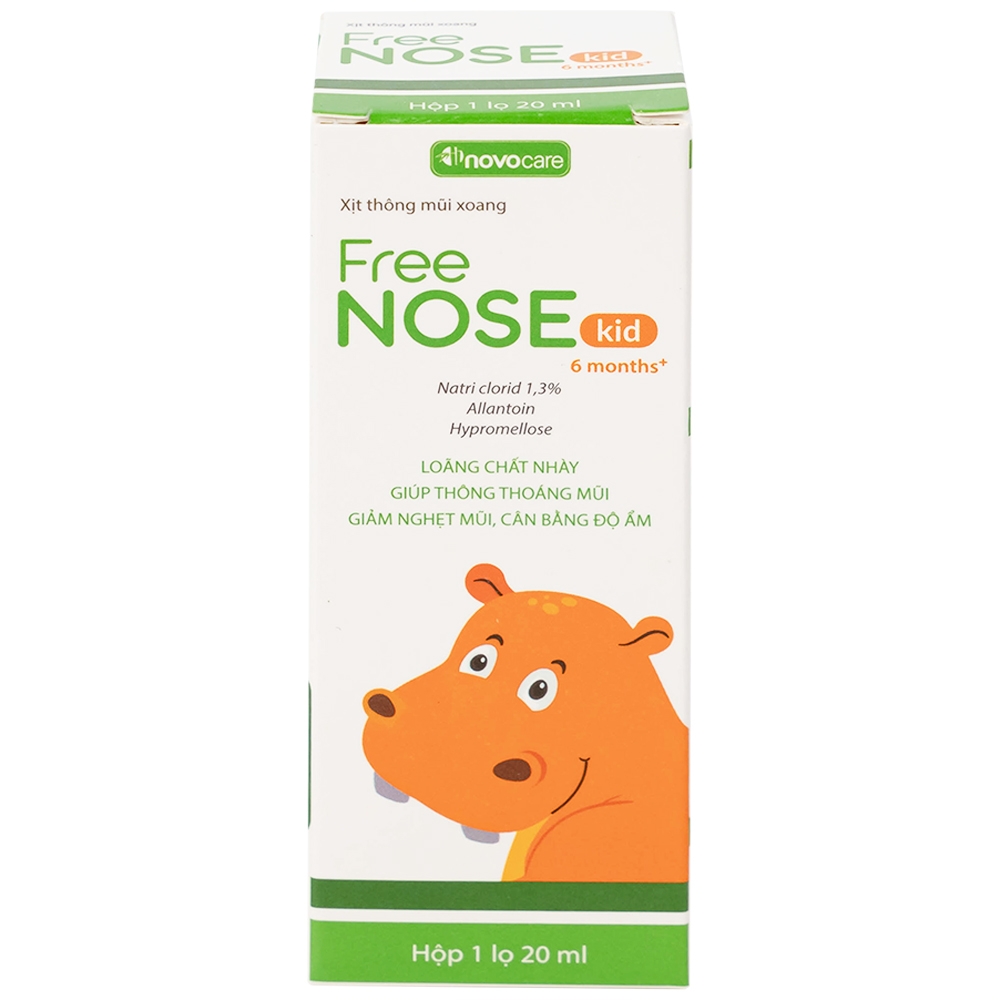 Hình ảnh Dung dịch vệ sinh mũi, xoang Free Nose Kid 6 Month+ Novocare 20ml loãng chất nhày, giảm nghẹt mũi