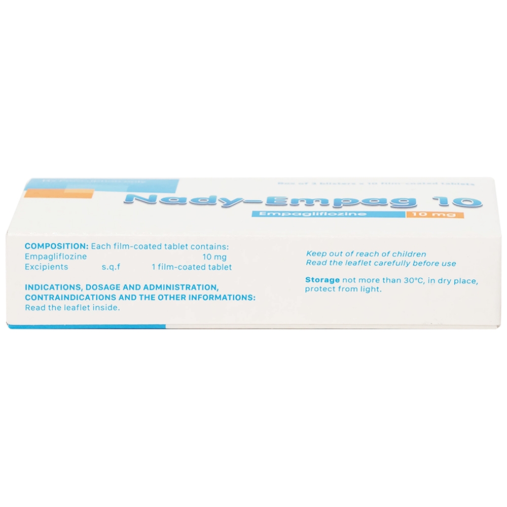 Hình ảnh Thuốc Nady-Empag 10 Nadyphar điều trị đái tháo đường típ 2 (3 vỉ x 10 viên)