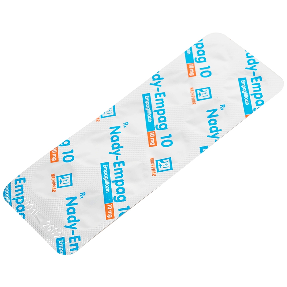 Hình ảnh Thuốc Nady-Empag 10 Nadyphar điều trị đái tháo đường típ 2 (3 vỉ x 10 viên)