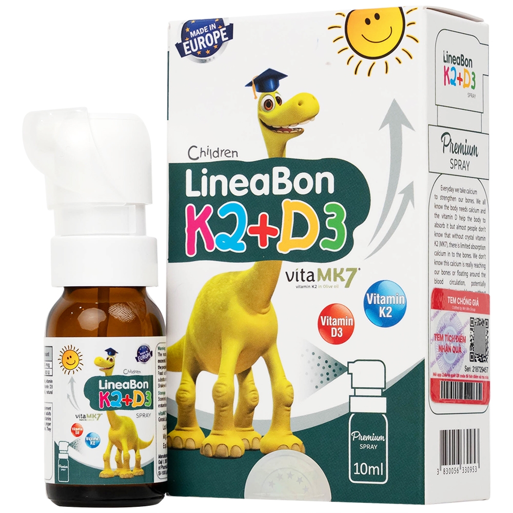 Hình ảnh Dung dịch dạng xịt LineaBon K2+D3 10ml bổ sung Vitamin D3 và Vitamin K2, hỗ trợ hấp thu canxi