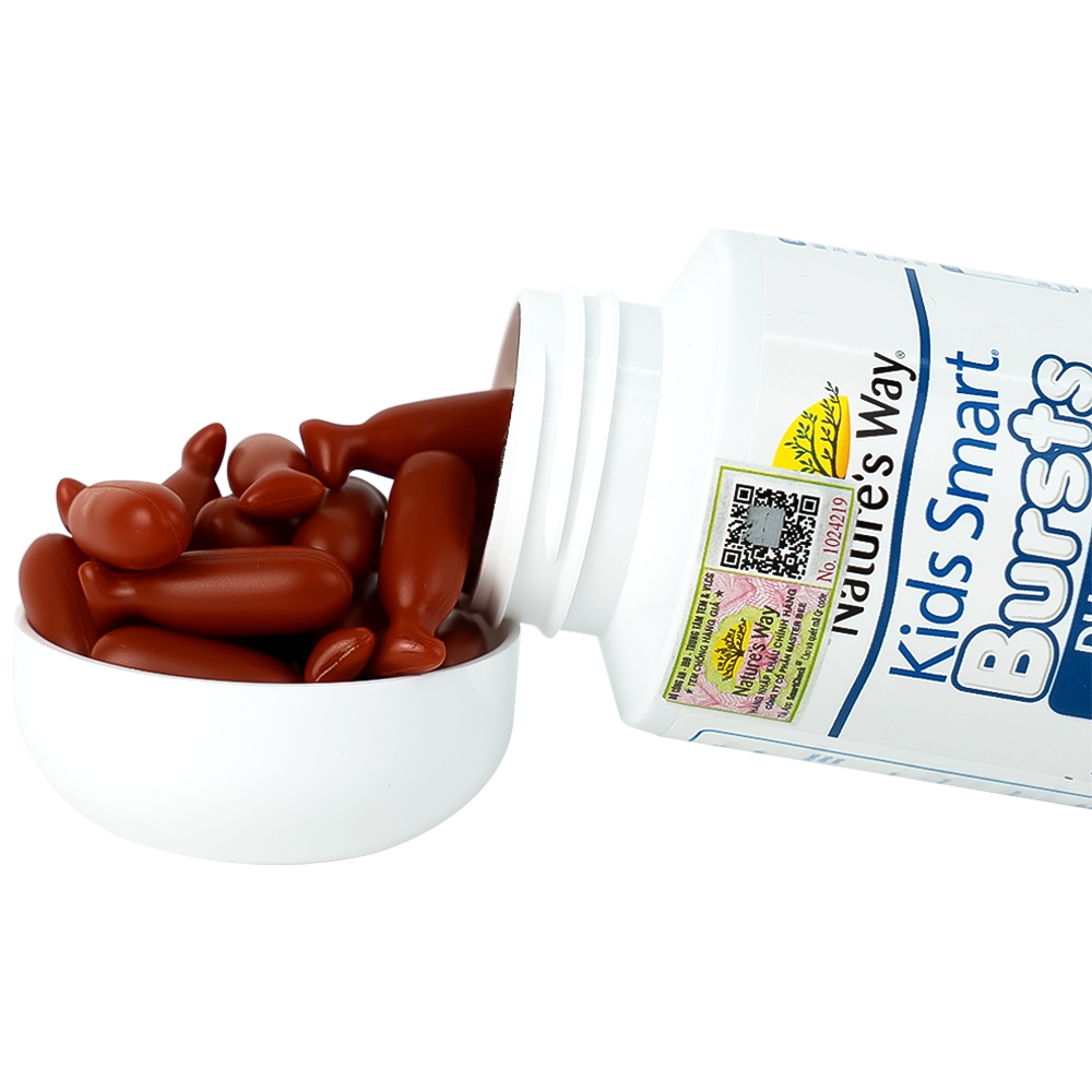 Hình ảnh Viên nhai Nature's Way Kids Smart Bursts DHA 300mg Triple Strength hỗ trợ phát triển não bộ (50 viên)