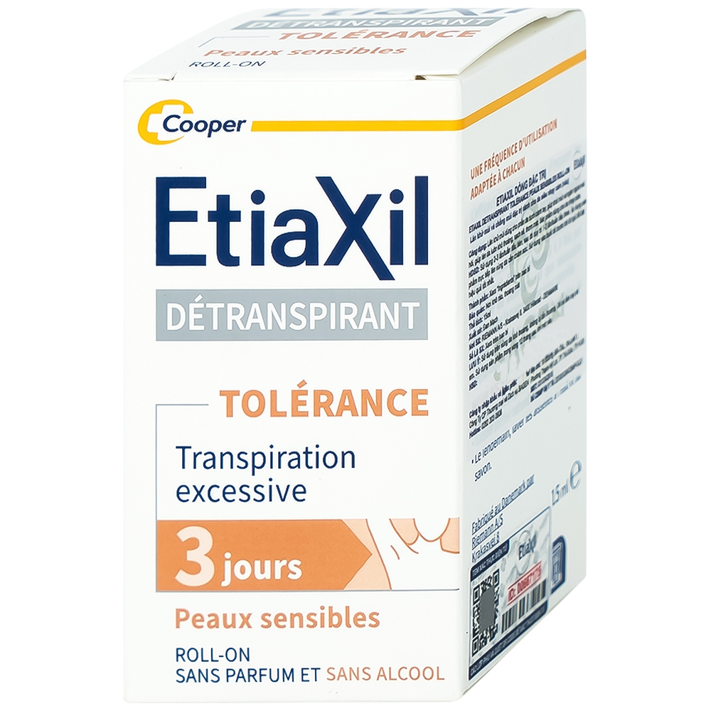 Hình ảnh Lăn khử mùi EtiaXil Détranspirant Tolérance Transpiration excessive 15ml đặc trị dành cho da siêu nhạy cảm