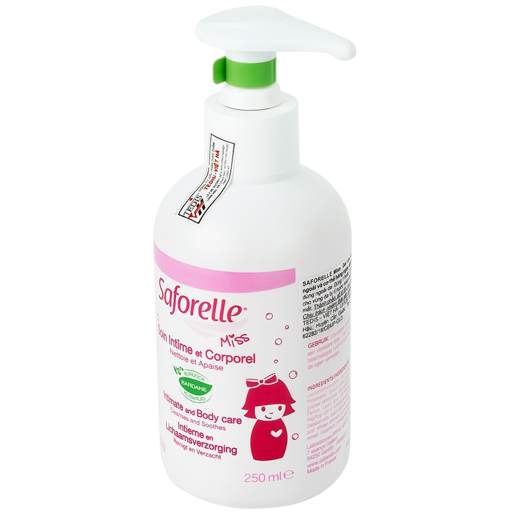 Hình ảnh Dung dịch vệ sinh Saforelle Miss 250ml dành cho bé gái