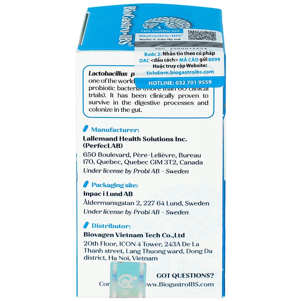 Hình ảnh Viên uống BiogastroIBS BiovaGen bổ sung vi khuẩn có lợi giúp cân bằng hệ vi sinh đường ruột (30 viên)