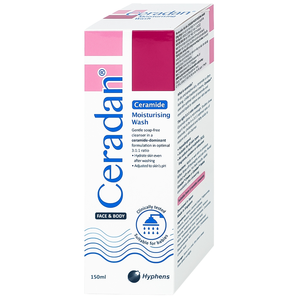 Hình ảnh Sữa tắm dưỡng ẩm Ceradan Ceramide Moisturing Wash Face And Body dành cho mặt và toàn thân (150ml)