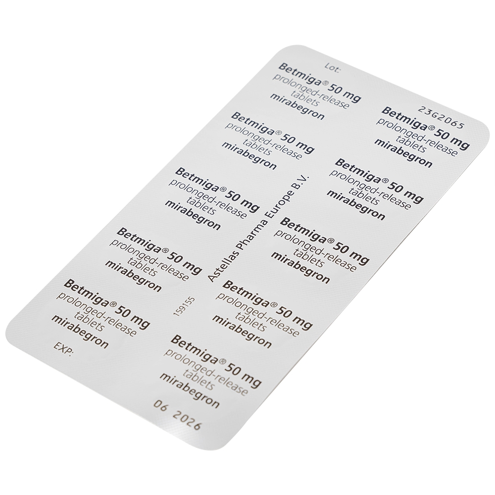 Hình ảnh Thuốc Betmiga 50mg Astellas điều trị triệu chứng tiểu gấp (3 vỉ x 10 viên)