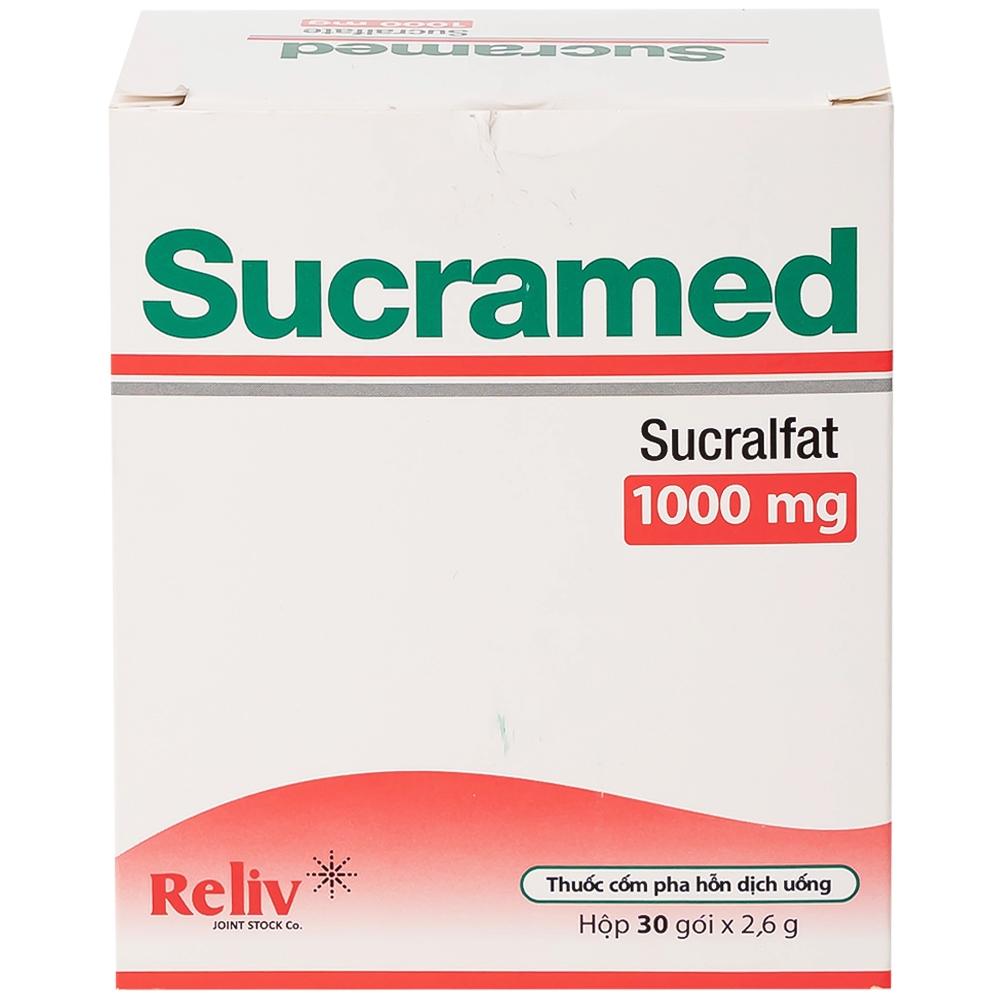 Hình ảnh Thuốc cốm pha hỗn dịch uống Sucramed Sucralfat 1000mg Reliv điều trị loét dạ dày và tá tràng (30 gói)