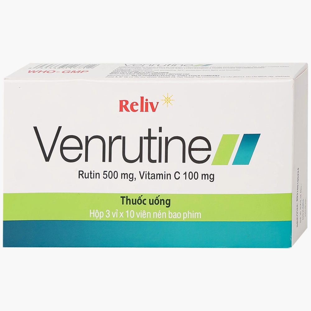 Hình ảnh Thuốc Venrutine Reliv điều trị bệnh trĩ, các chứng xuất huyết dưới da, vết bầm máu (3 vỉ x 10 viên)