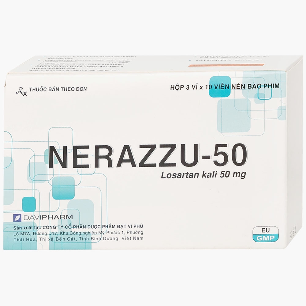 Hình ảnh Thuốc Nerazzu 50 Davipharm điều trị tăng huyết áp (3 vỉ x 10 viên)