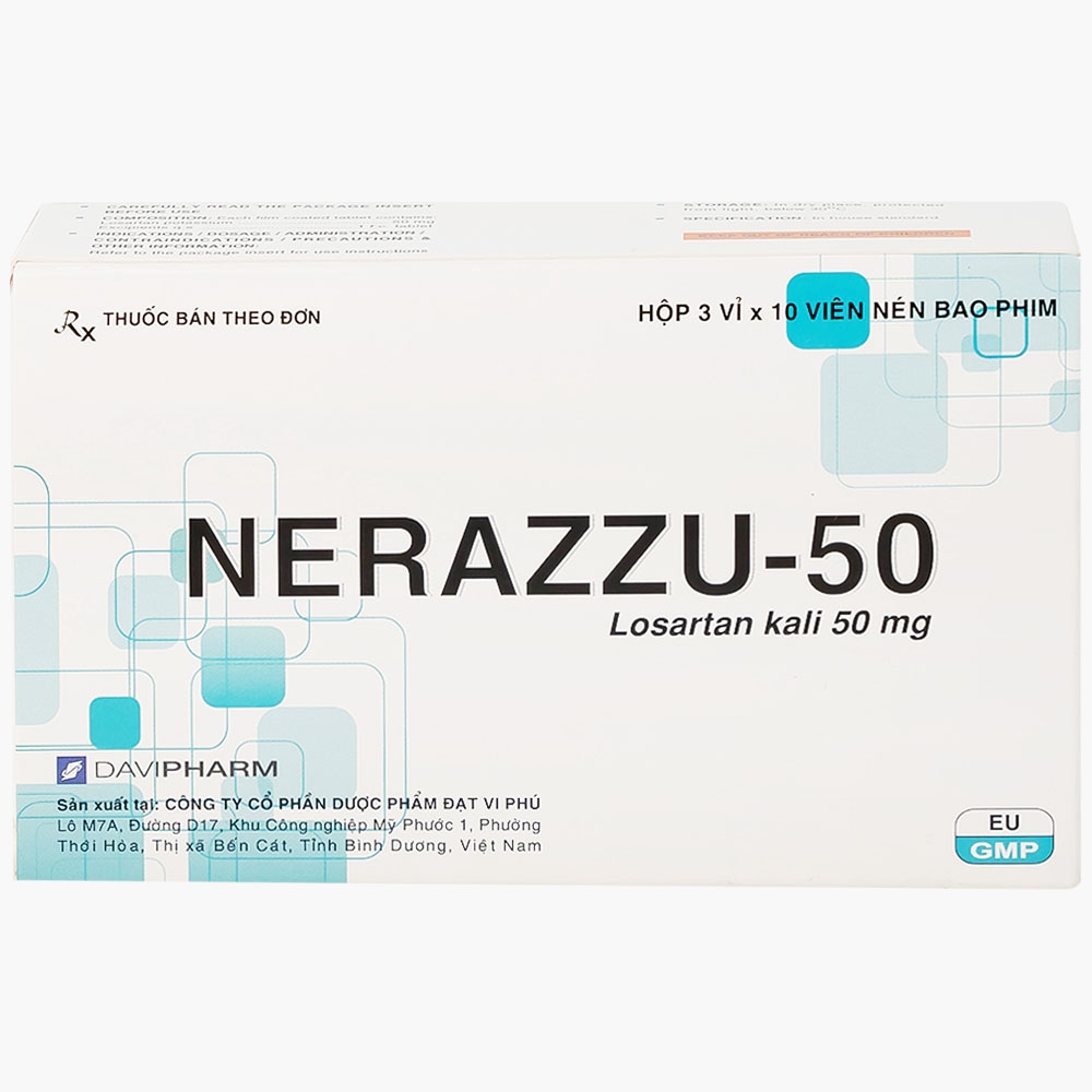 Hình ảnh Thuốc Nerazzu 50 Davipharm điều trị tăng huyết áp (3 vỉ x 10 viên)