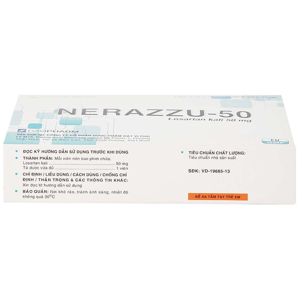 Hình ảnh Thuốc Nerazzu 50 Davipharm điều trị tăng huyết áp (3 vỉ x 10 viên)