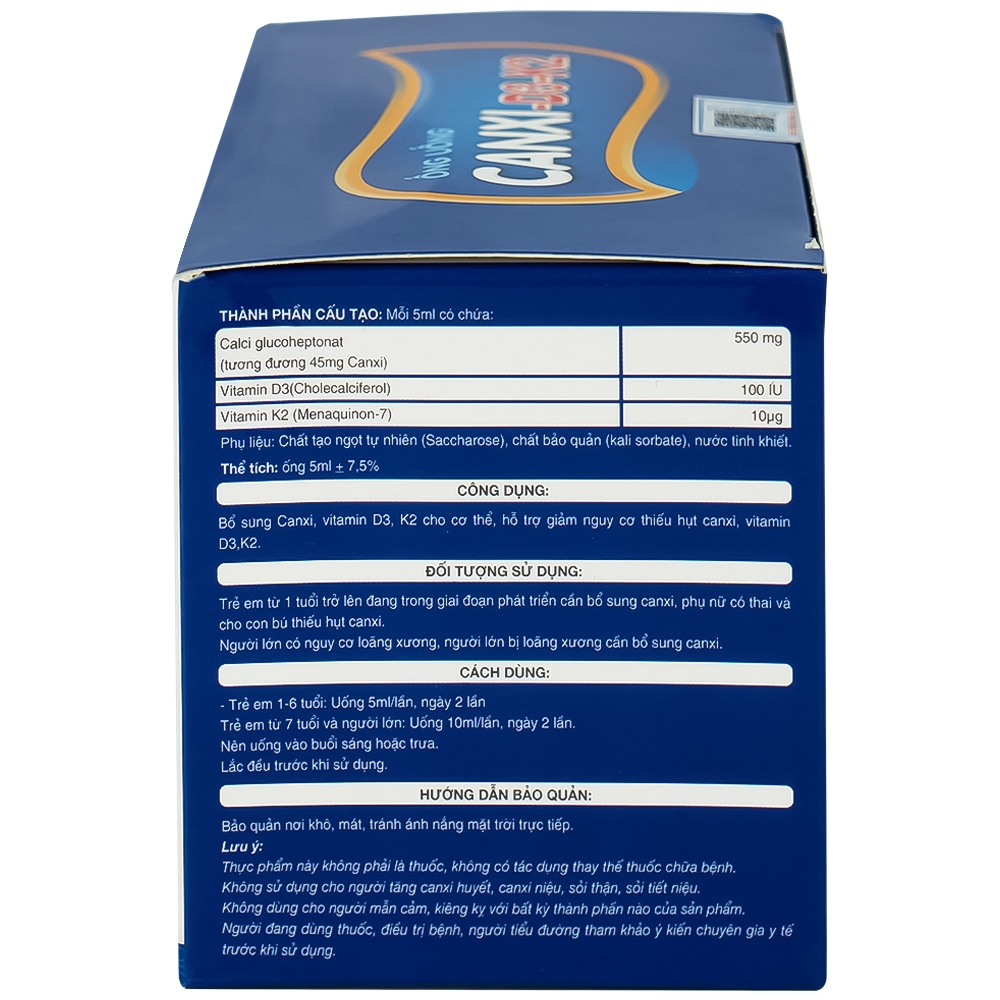 Hình ảnh Siro ống uống Canxi-D3-K2 5ml Kingphar bổ sung canxi & vitamin D3 cho cơ thể (6 vỉ x 5 ống)