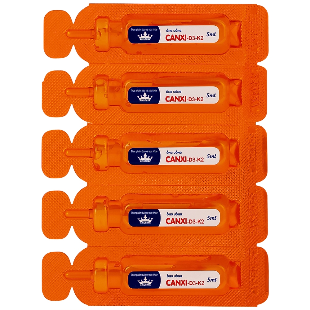Hình ảnh Siro ống uống Canxi-D3-K2 5ml Kingphar bổ sung canxi & vitamin D3 cho cơ thể (6 vỉ x 5 ống)