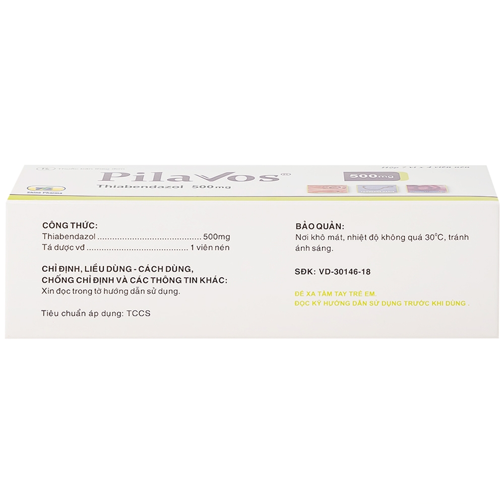 Hình ảnh Thuốc Pilavos 500mg Usarichpharm điều trị bệnh giun lươn, ấu trùng giun di chuyển dưới da (7 vỉ x 4 viên)