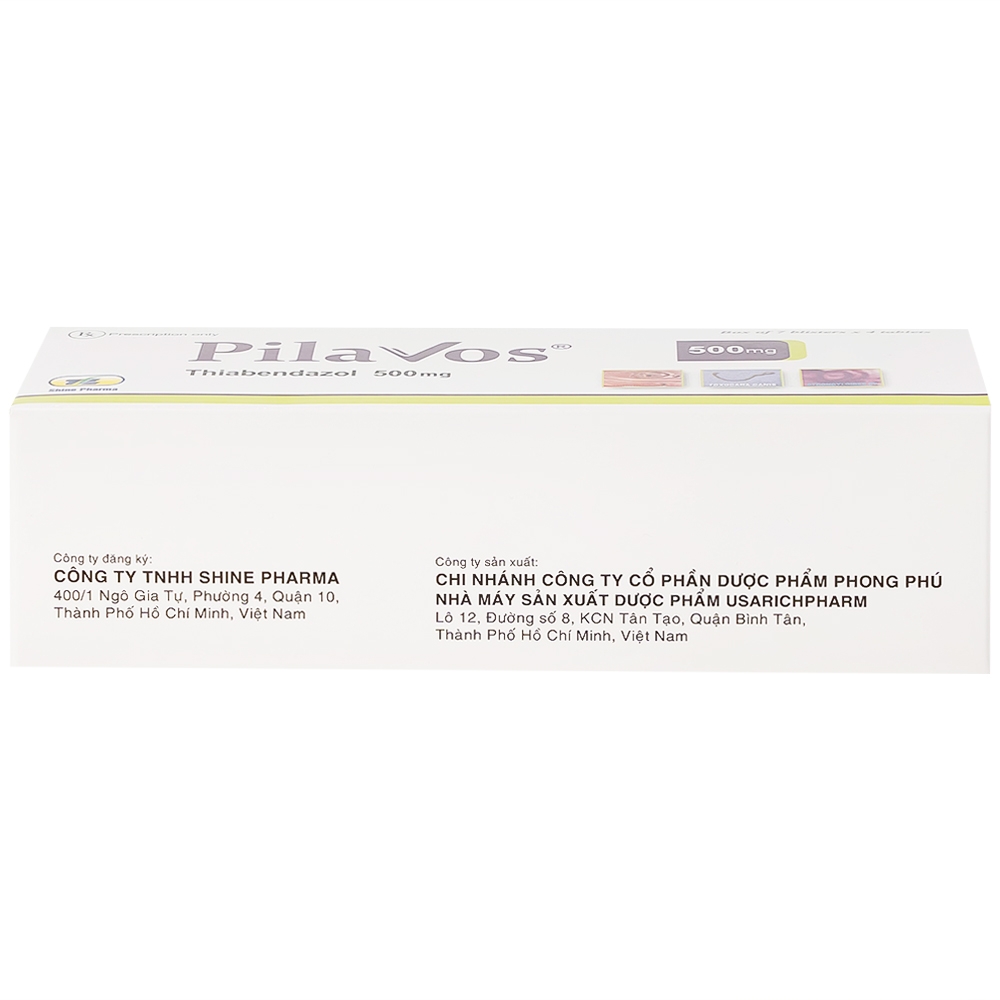 Hình ảnh Thuốc Pilavos 500mg Usarichpharm điều trị bệnh giun lươn, ấu trùng giun di chuyển dưới da (7 vỉ x 4 viên)