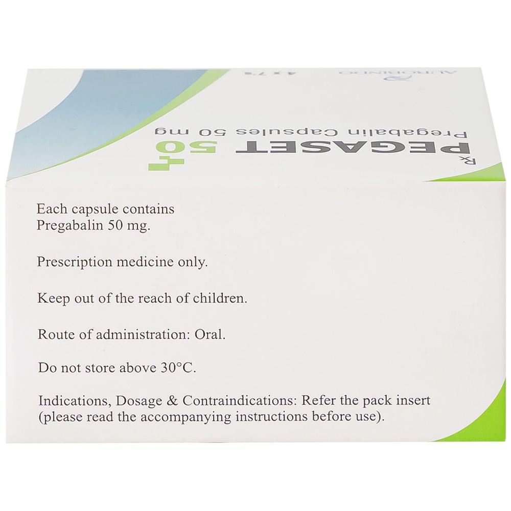 Hình ảnh Thuốc Pegaset 50 Aurobindo điều trị đau thần kinh, hỗ trợ động kinh cục bộ (4 vỉ x 7 viên)