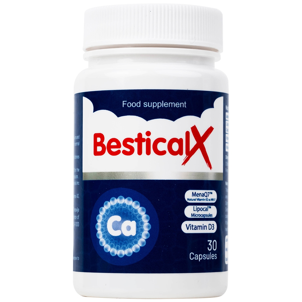Hình ảnh Viên uống BesticalX Ergopharm bổ sung canxi, vitamin D3 và vitamin K2, hỗ trợ xương, răng (30 viên)
