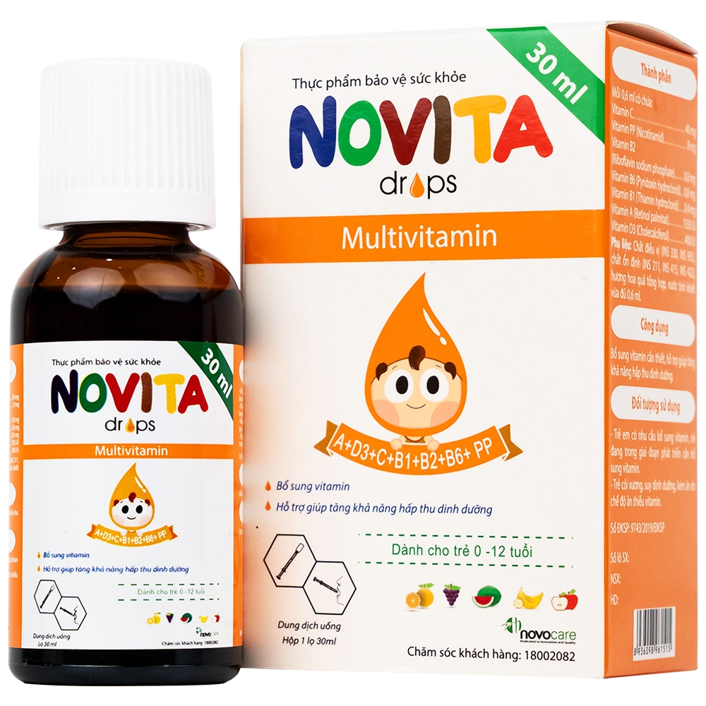 Hình ảnh Dung dịch uống Novita Drops 30ml Novocare bổ sung vitamin, hỗ trợ tăng khả năng hấp thu dinh dưỡng