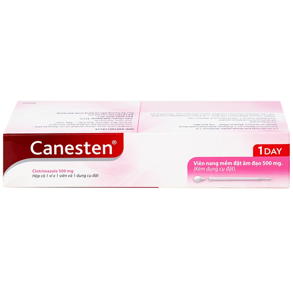 Hình ảnh Viên đặt âm đạo Canesten 1 Day 500mg Bayer điều trị viêm âm đạo và cơ quan sinh dục ngoài (1 vỉ x 1 viên)