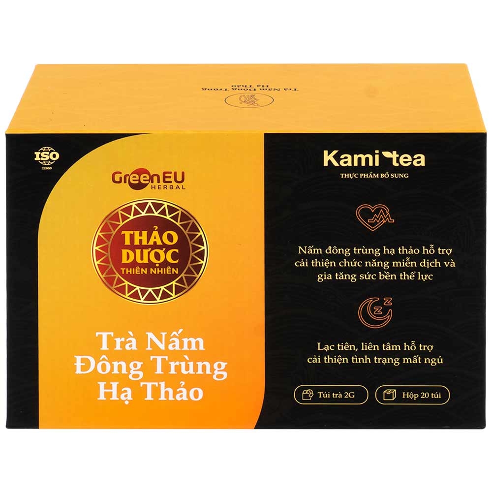 Hình ảnh Trà Thảo Dược Nấm Đông Trùng Hạ Thảo Kami Tea 2g hỗ trợ cải thiện chức năng miễn dịch (20 túi)