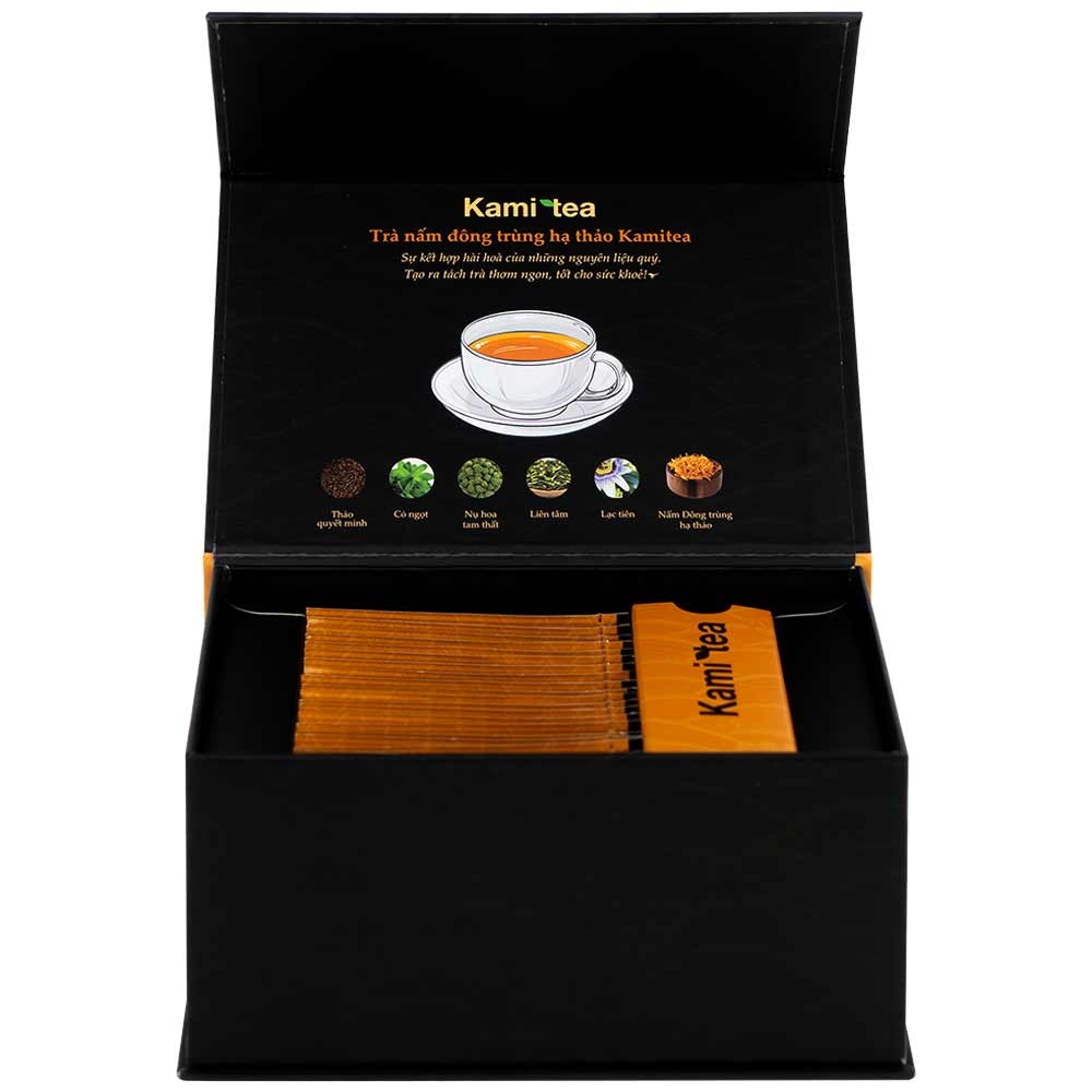 Hình ảnh Trà Thảo Dược Nấm Đông Trùng Hạ Thảo Kami Tea 2g hỗ trợ cải thiện chức năng miễn dịch (20 túi)