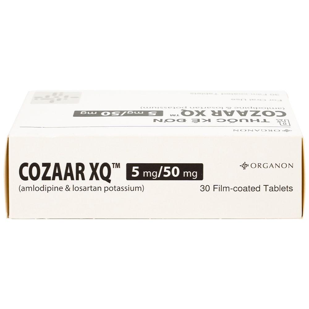 Hình ảnh Thuốc Cozaar XQ 5/50mg Organon điều trị cao huyết áp vô căn (3 vỉ x 10 viên)