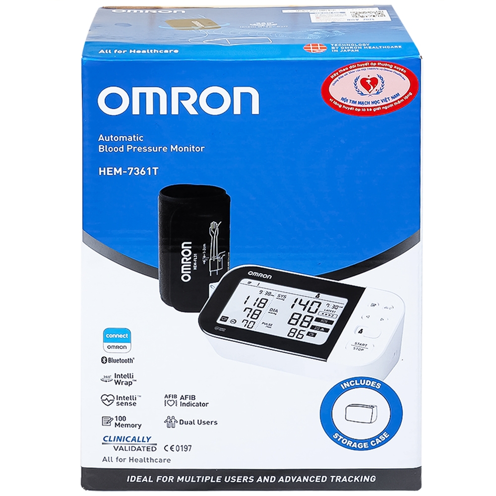 Hình ảnh Máy đo huyết áp bắp tay Omron HEM 7361T Afib hỗ trợ đo huyết áp, cảnh báo đột quỵ