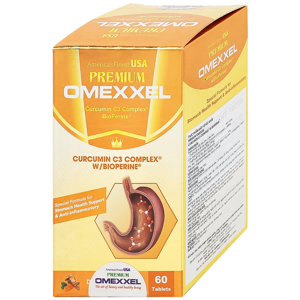 Hình ảnh Viên uống Premium Omexxel Curcumin C3 Complex W/Bioperine hỗ trợ cải thiện tiêu hóa (60 viên)