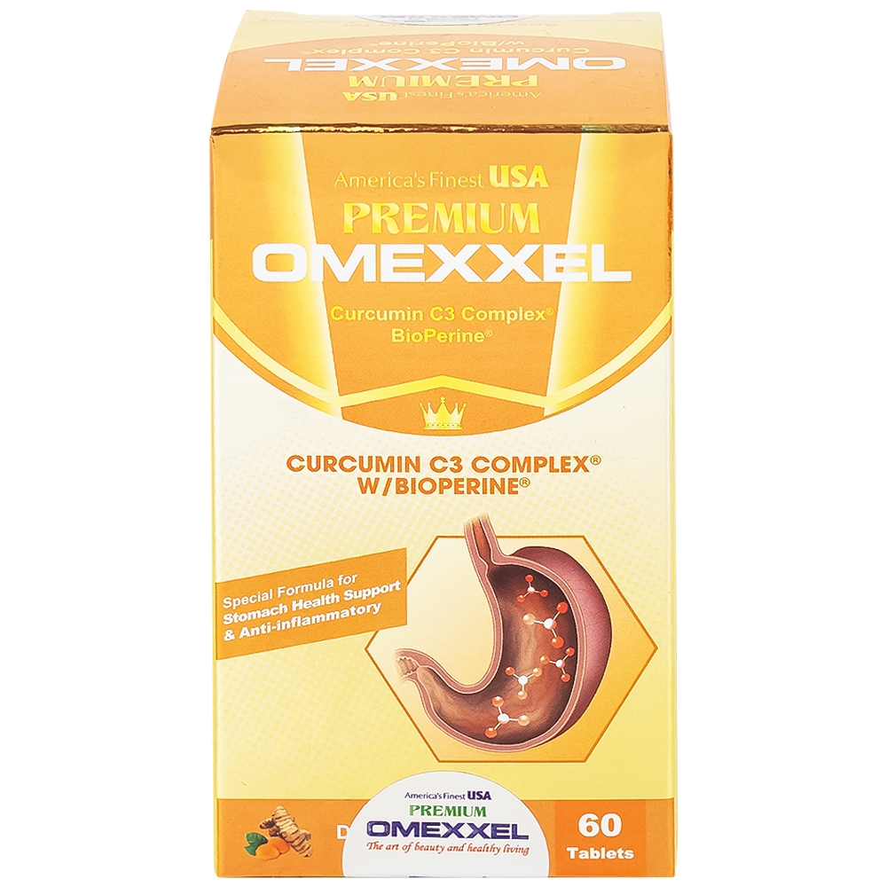 Hình ảnh Viên uống Premium Omexxel Curcumin C3 Complex W/Bioperine hỗ trợ cải thiện tiêu hóa (60 viên)