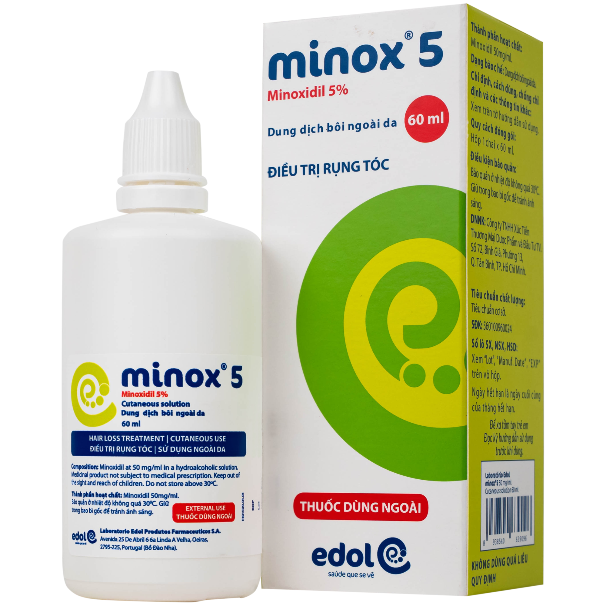 Hình ảnh Thuốc Minox 50mg EDOL điều trị tại chỗ hói đầu và rụng tóc androgenic ở cả nam và nữ 60ml
