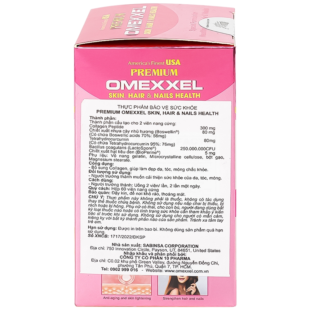 Hình ảnh Thực phẩm bảo vệ sức khỏe Premium Omexxel Skin, Hair & Nails Health