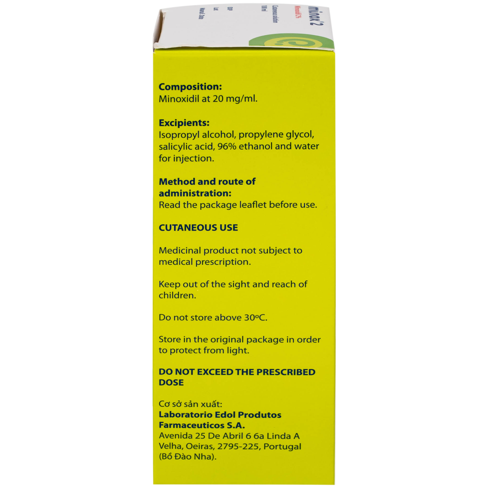 Hình ảnh Thuốc Minox 20mg Edol điều trị rụng tóc kiểu androgenic và rụng tóc từng vùng (100ml)
