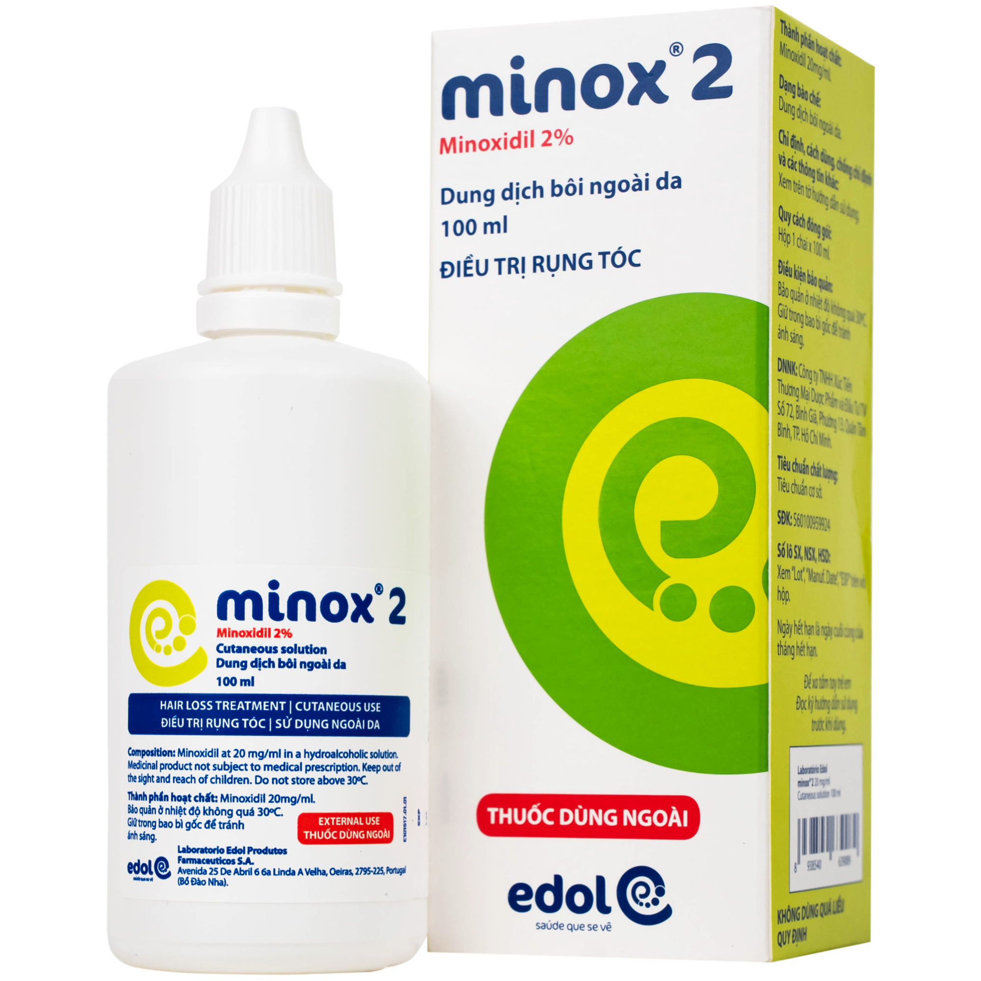 Hình ảnh Thuốc Minox 20mg Edol điều trị rụng tóc kiểu androgenic và rụng tóc từng vùng (100ml)