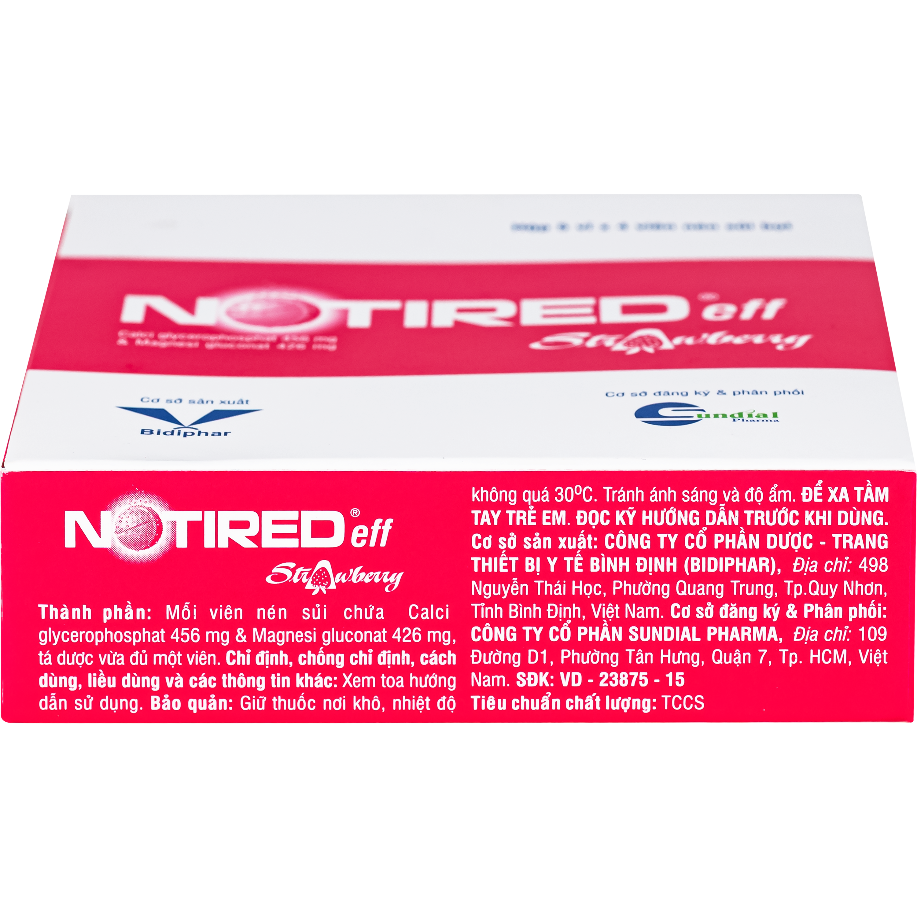 Hình ảnh Thuốc Notired Eff Strawberry 456/426mg trị suy nhược chức năng (5 vỉ x 4 viên)