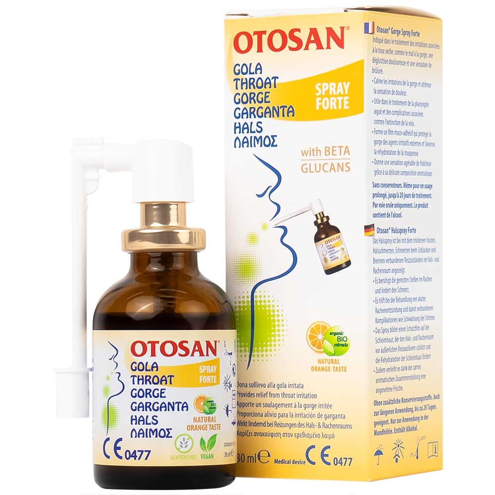 Hình ảnh Xịt họng Otosan Spray Forte hỗ trợ điều trị viêm họng cấp, viêm hô hấp, giảm đau rát họng (30ml)