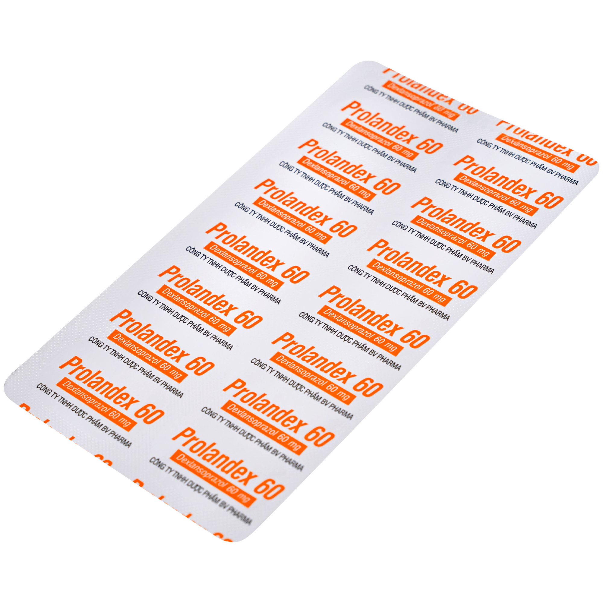Hình ảnh Thuốc Prolandex 60mg BV pharma điều trị ợ nóng liên quan bệnh trào ngược dạ dày - thực quản (2 vỉ x 10 viên)