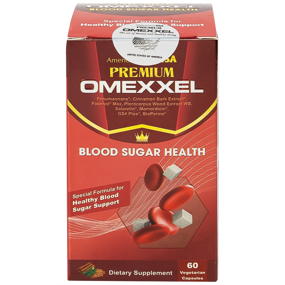 Hình ảnh Viên uống Premium Omexxel Blood Sugar Health hỗ trợ ổn định đường huyết (60 viên)
