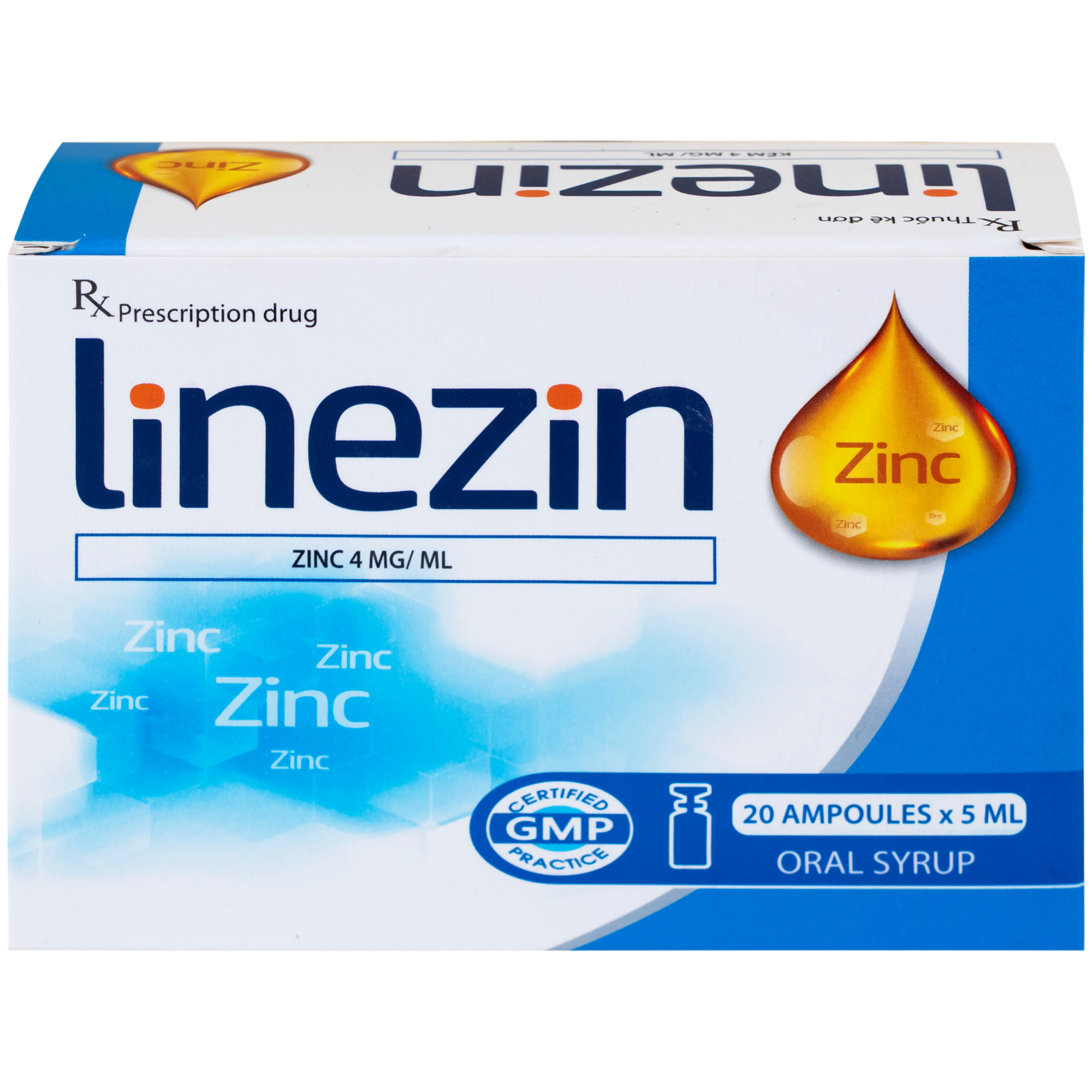 Hình ảnh Thuốc Linezin 4mg/ml Hà Nam điều trị tình trạng thiếu kẽm (20 ống x 5ml)