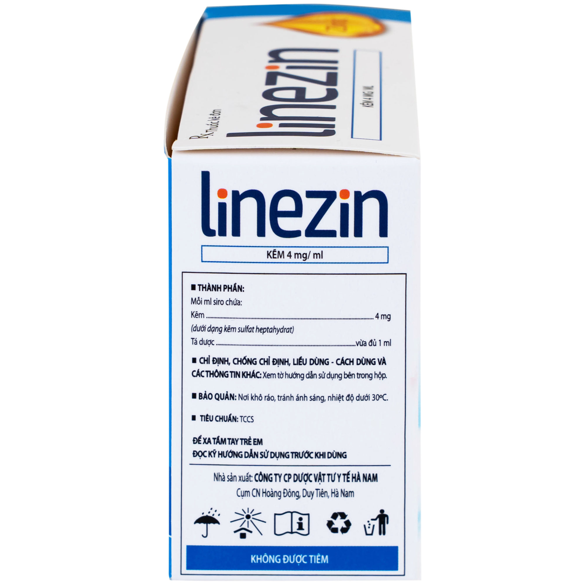 Hình ảnh Thuốc Linezin 4mg/ml Hà Nam điều trị tình trạng thiếu kẽm (20 ống x 5ml)