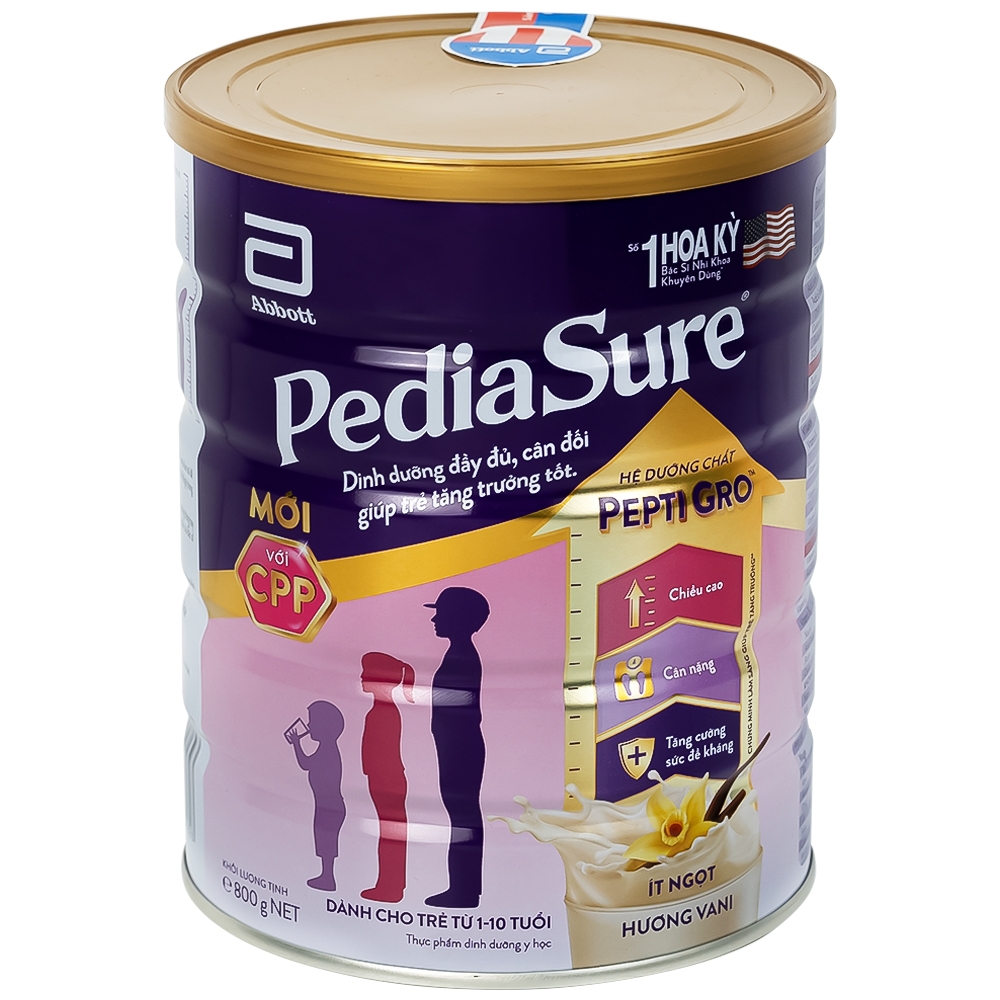 Hình ảnh Sữa bột PediaSure 800g Abbott hương vani bổ sung dinh dưỡng cho bé từ 1-10 tuổi 