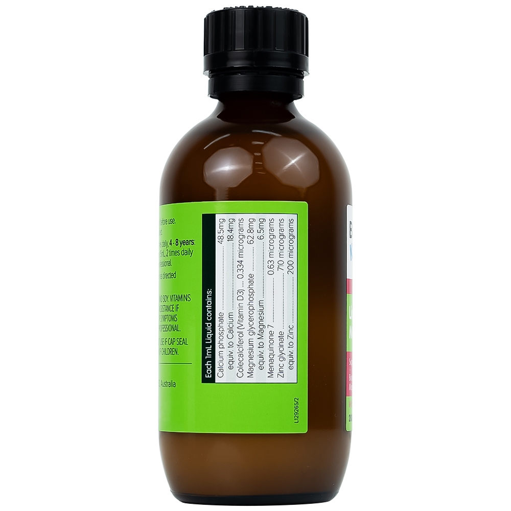 Hình ảnh Siro Brauer Baby Kids Liquid Calcium With Magnesium And Zinc 200ml hỗ trợ xương, răng chắc khỏe