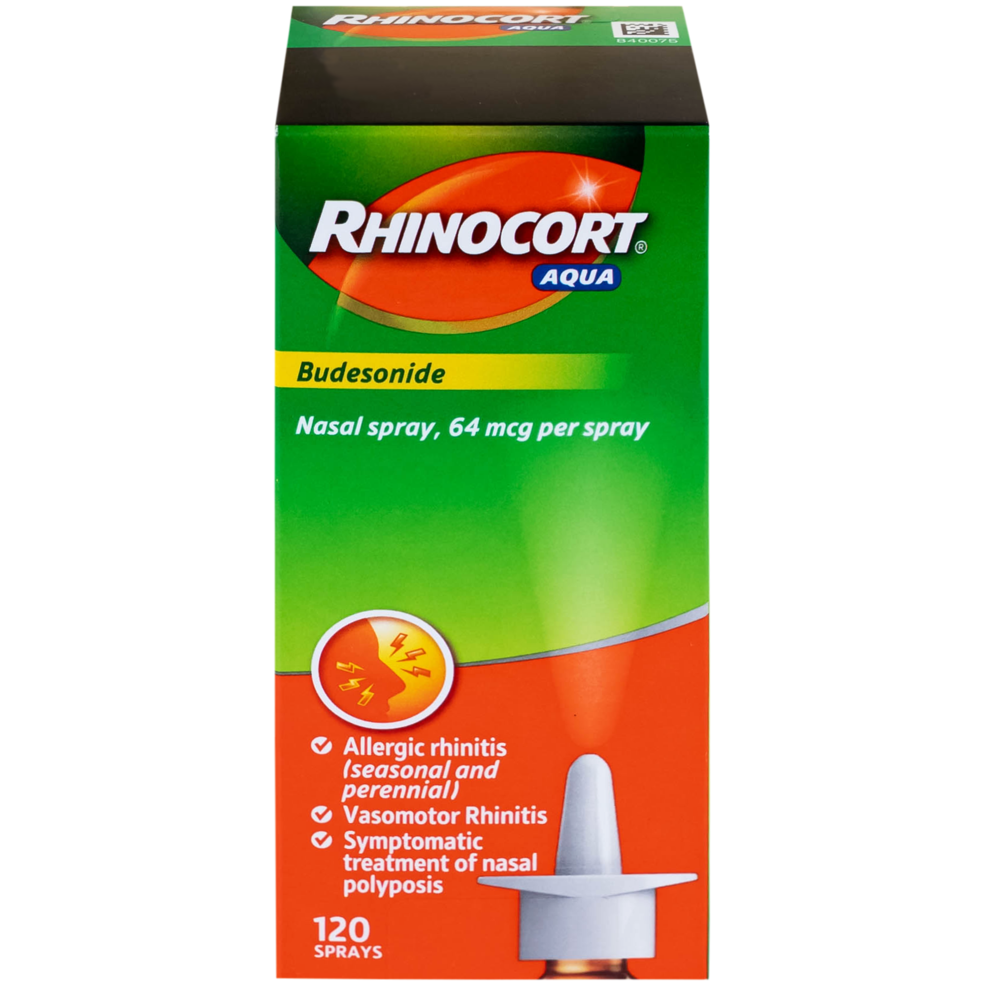 Hình ảnh Thuốc Rhinocort Aqua 64mcg McNeil điều trị trong các trường hợp viêm mũi dị ứng quanh năm và viêm mũi dị ứng theo mùa (120 liều)