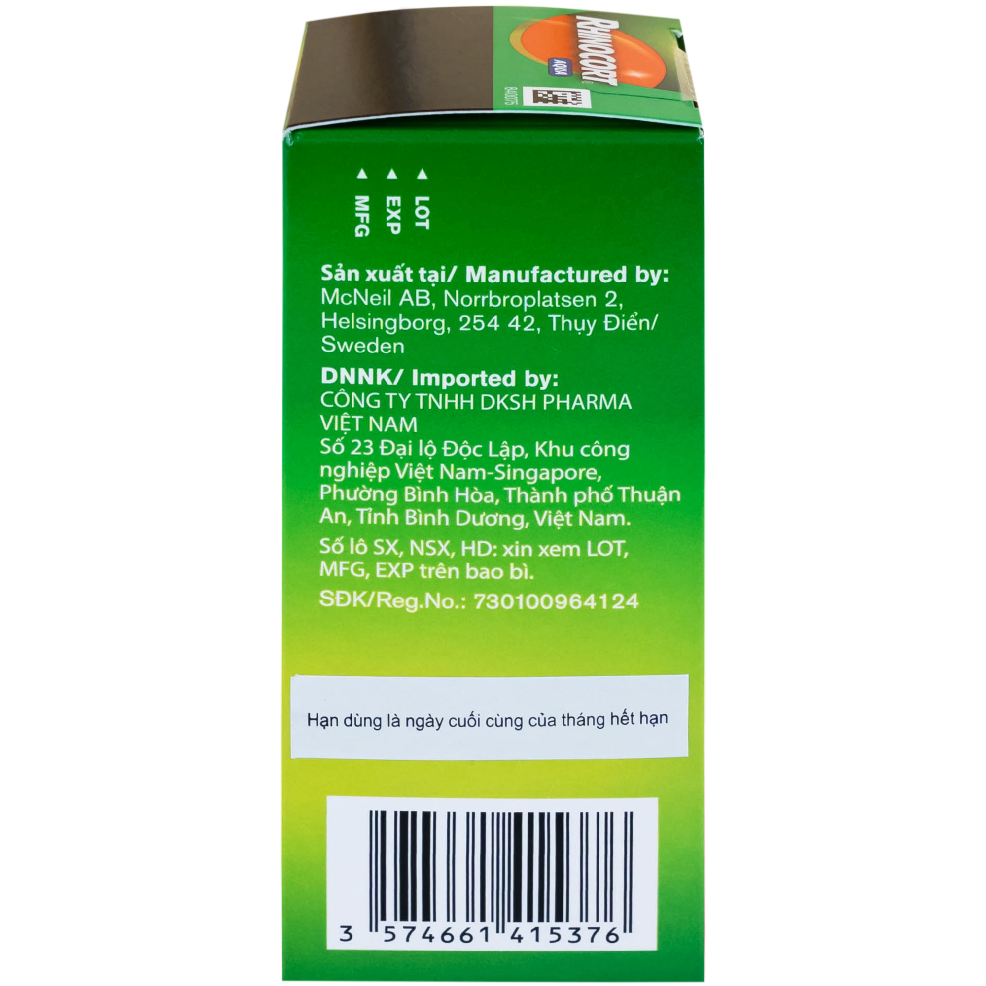 Hình ảnh Thuốc Rhinocort Aqua 64mcg McNeil điều trị trong các trường hợp viêm mũi dị ứng quanh năm và viêm mũi dị ứng theo mùa (120 liều)