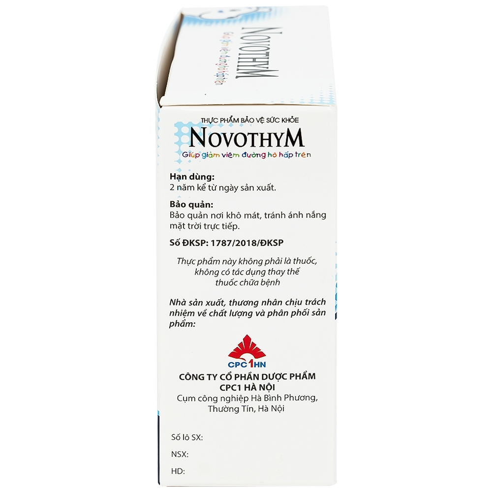 Hình ảnh Dung dịch uống Novothym Novocare tăng sức đề kháng, giảm cảm cúm, viêm họng (2 vỉ x 5 ống)