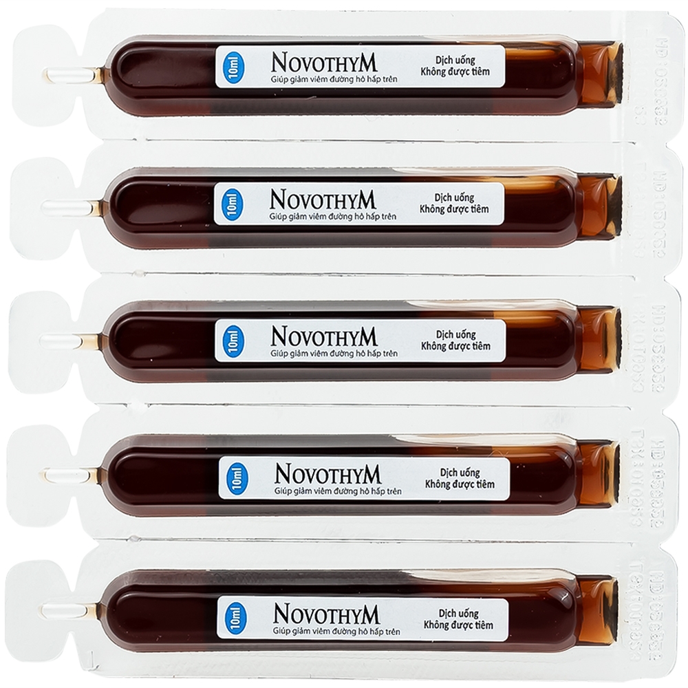Hình ảnh Dung dịch uống Novothym Novocare tăng sức đề kháng, giảm cảm cúm, viêm họng (2 vỉ x 5 ống)