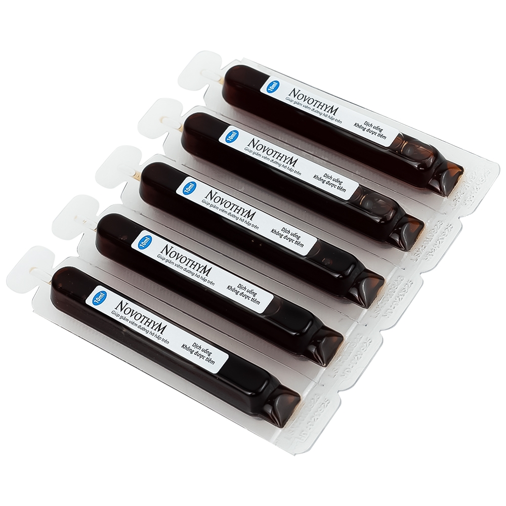 Hình ảnh Dung dịch uống Novothym Novocare tăng sức đề kháng, giảm cảm cúm, viêm họng (2 vỉ x 5 ống)