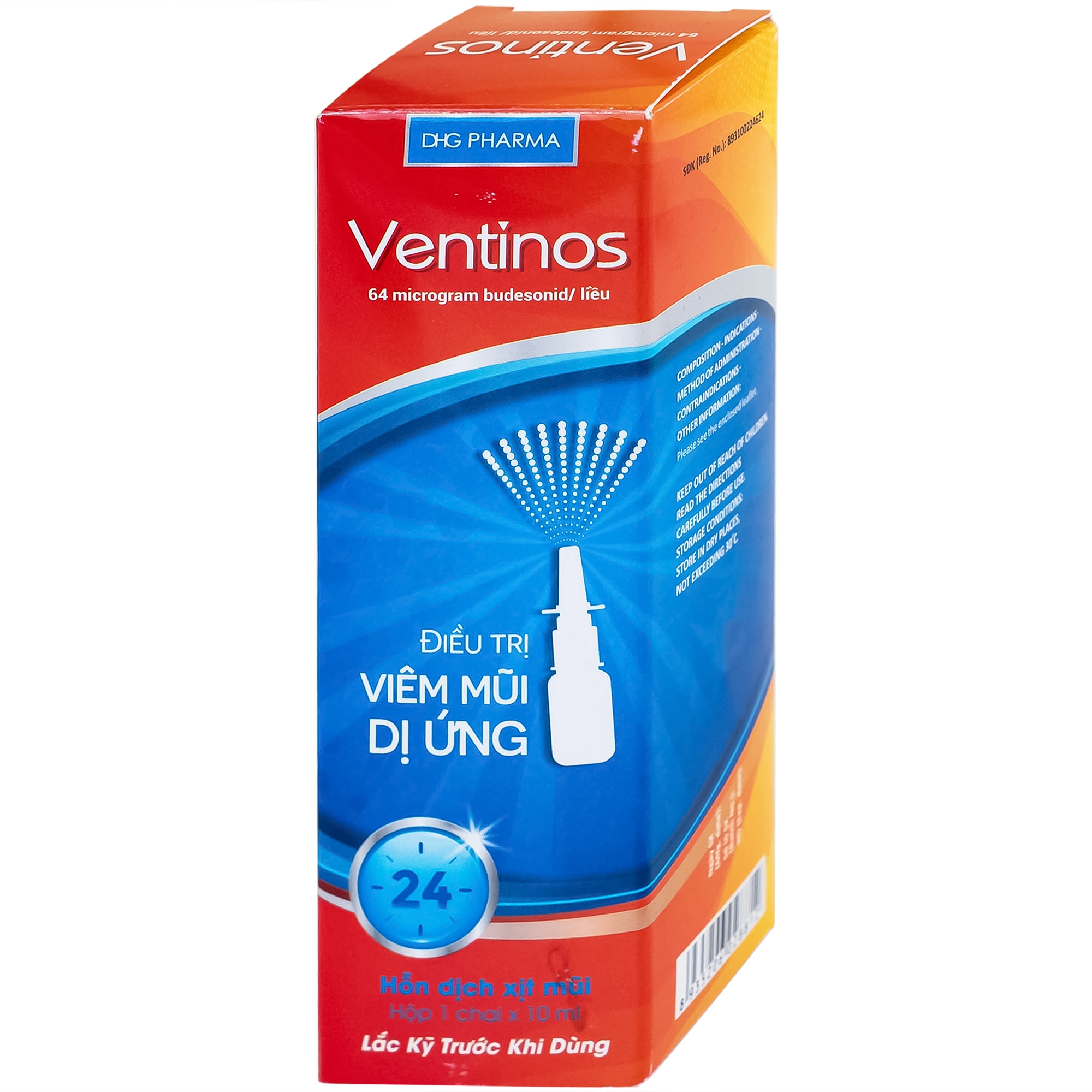 Hình ảnh Thuốc Ventinos 64mcg DHG điều trị và phòng ngừa các dấu hiệu và triệu chứng của viêm mũi dị ứng (10ml)